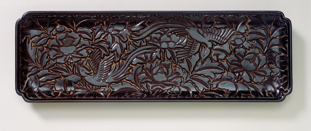 Veistetty tarjotin (lakattu puu) tekijältä Southern Song Dynasty Chinese School