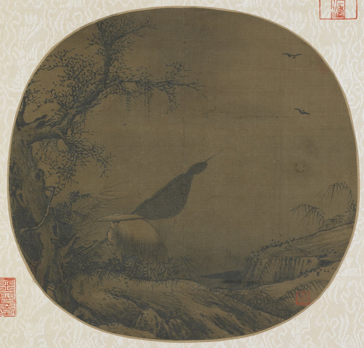 Kotiin menevä kalastaja lumen peitossa, 1100-luvun loppu - 1200-luvun alku tekijältä Southern Song Dynasty Chinese School