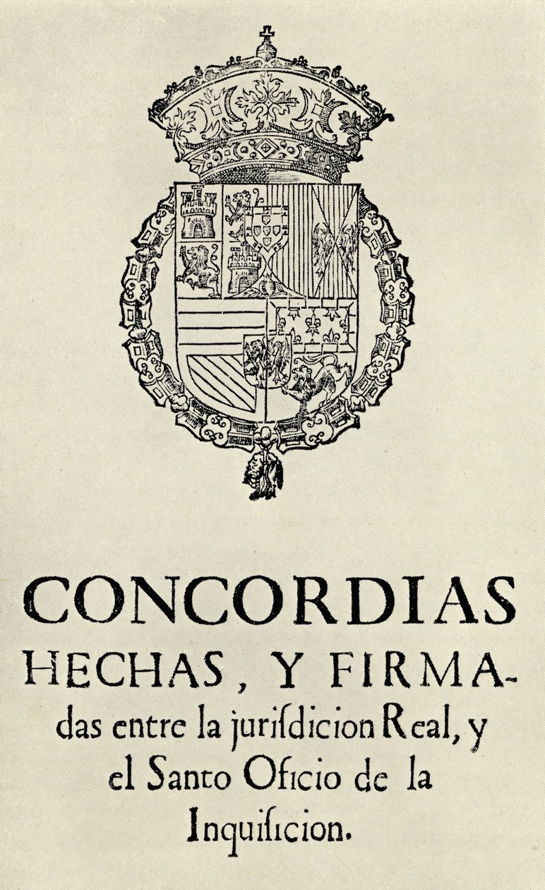 Valencian inkvisition jäsenten välinen sopimus, 1568, Cecil Rothin teoksesta "The Spanish Inquisition", julkaistu 1937. tekijältä Spanish School