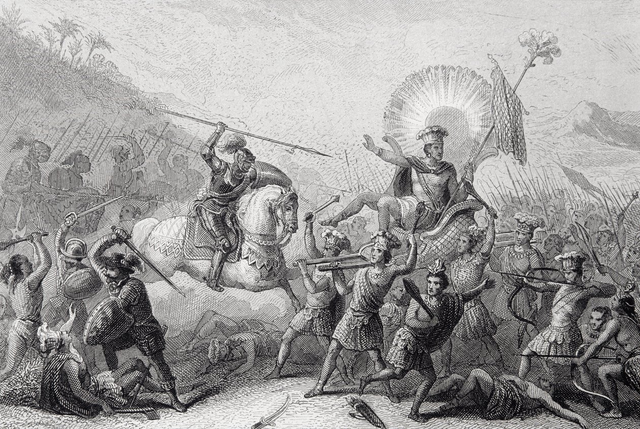 Otumban taistelu, Meksiko, 7. heinäkuuta 1520 tekijältä Spanish School