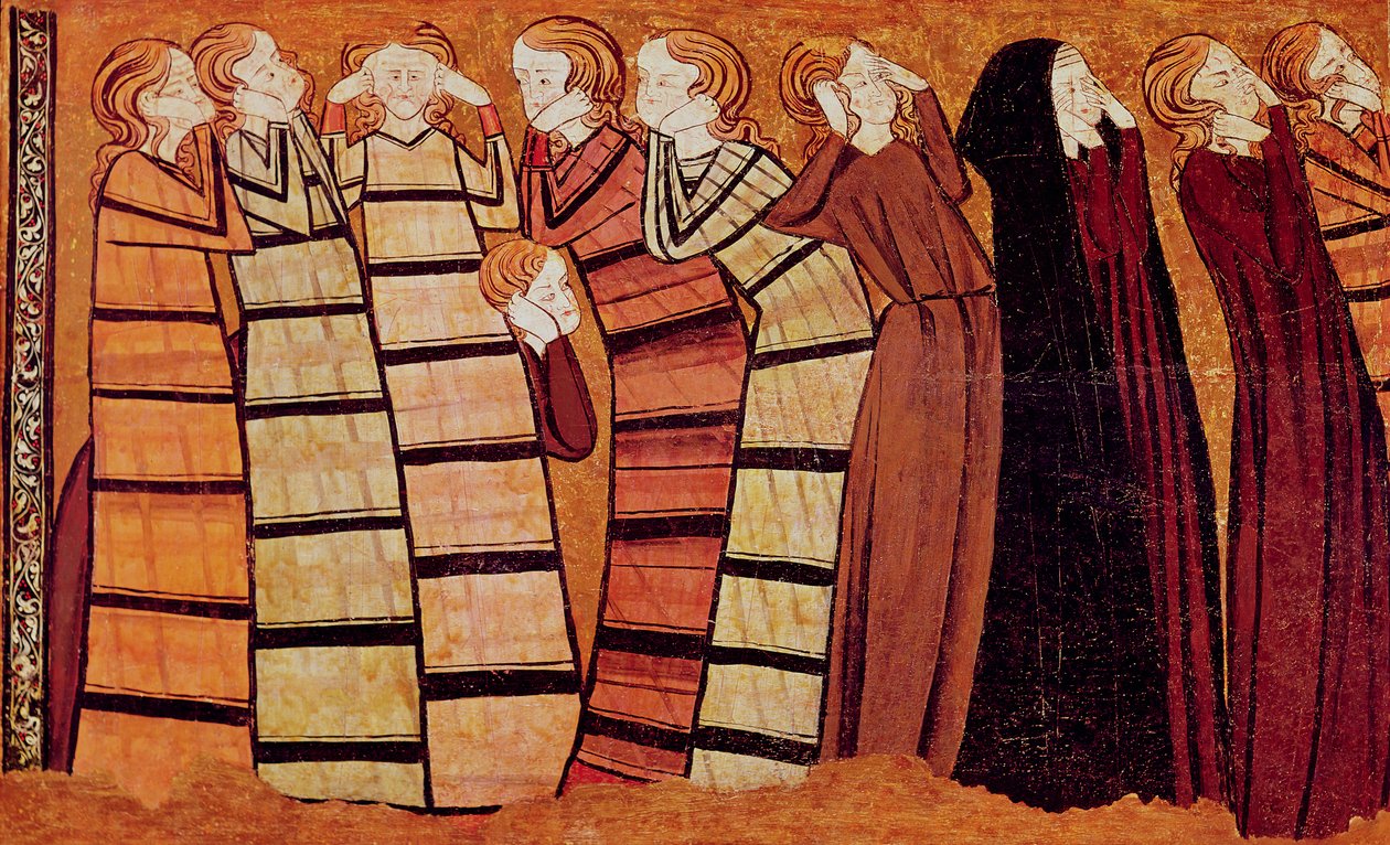 Surajat, paneeli Don Sancho Saiz de Carrillon haudalta (tempera paneelissa) tekijältä Spanish School