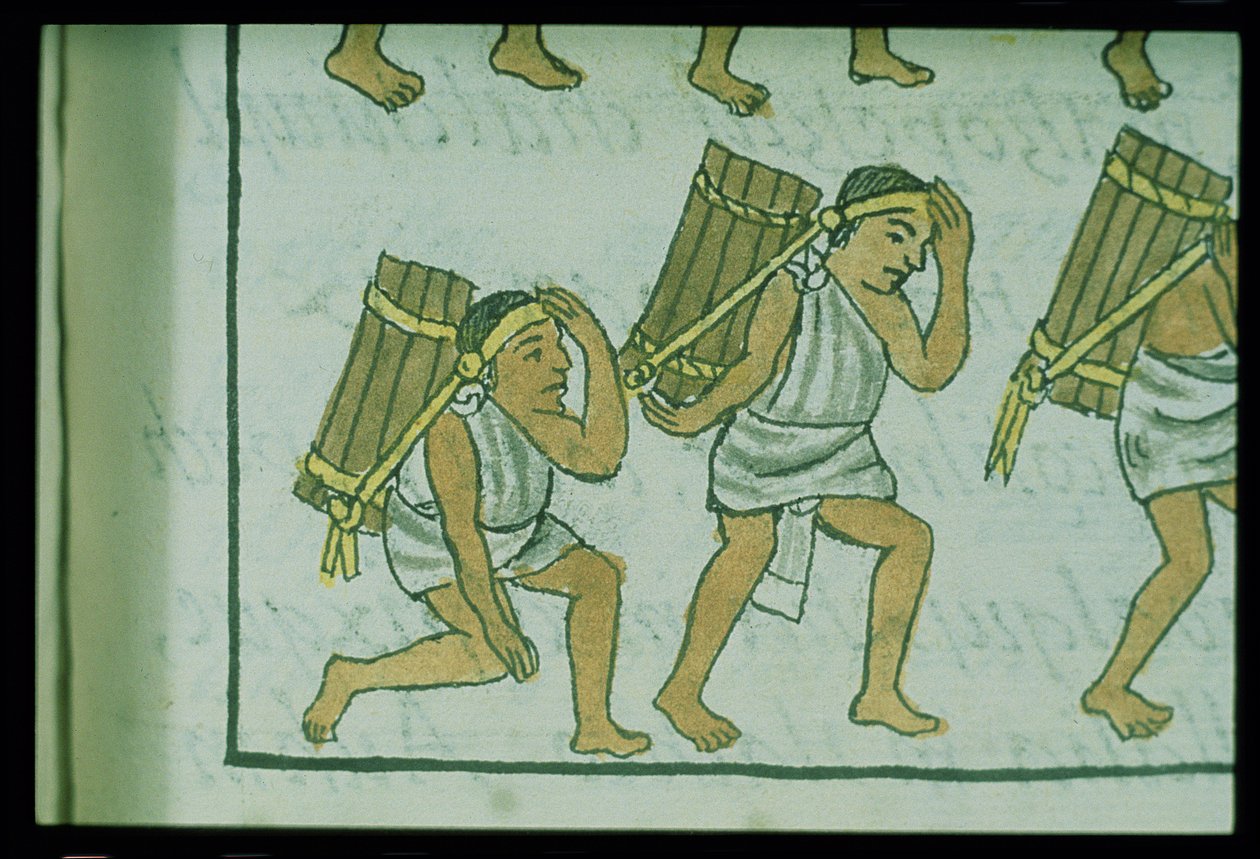 rouva Palat. 218-220 IX-kirjan atsteekkien portterit, Bernardino de Sahagunin "Florentinan koodeksista", n. 1540-85 tekijältä Spanish School