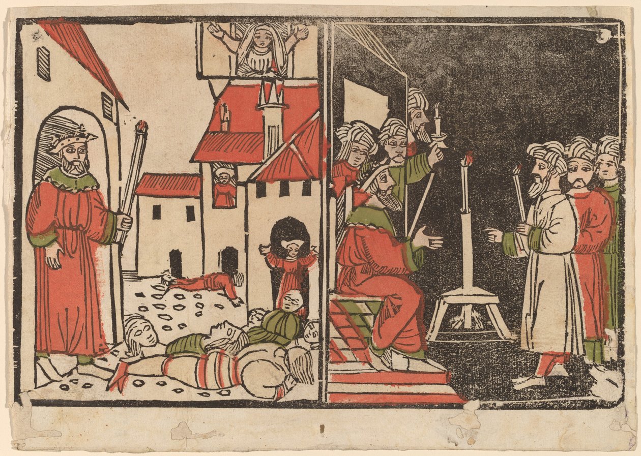 Esikoisten ja Egyptin pimeyden verilöyly tekijältä Spanish 15th Century
