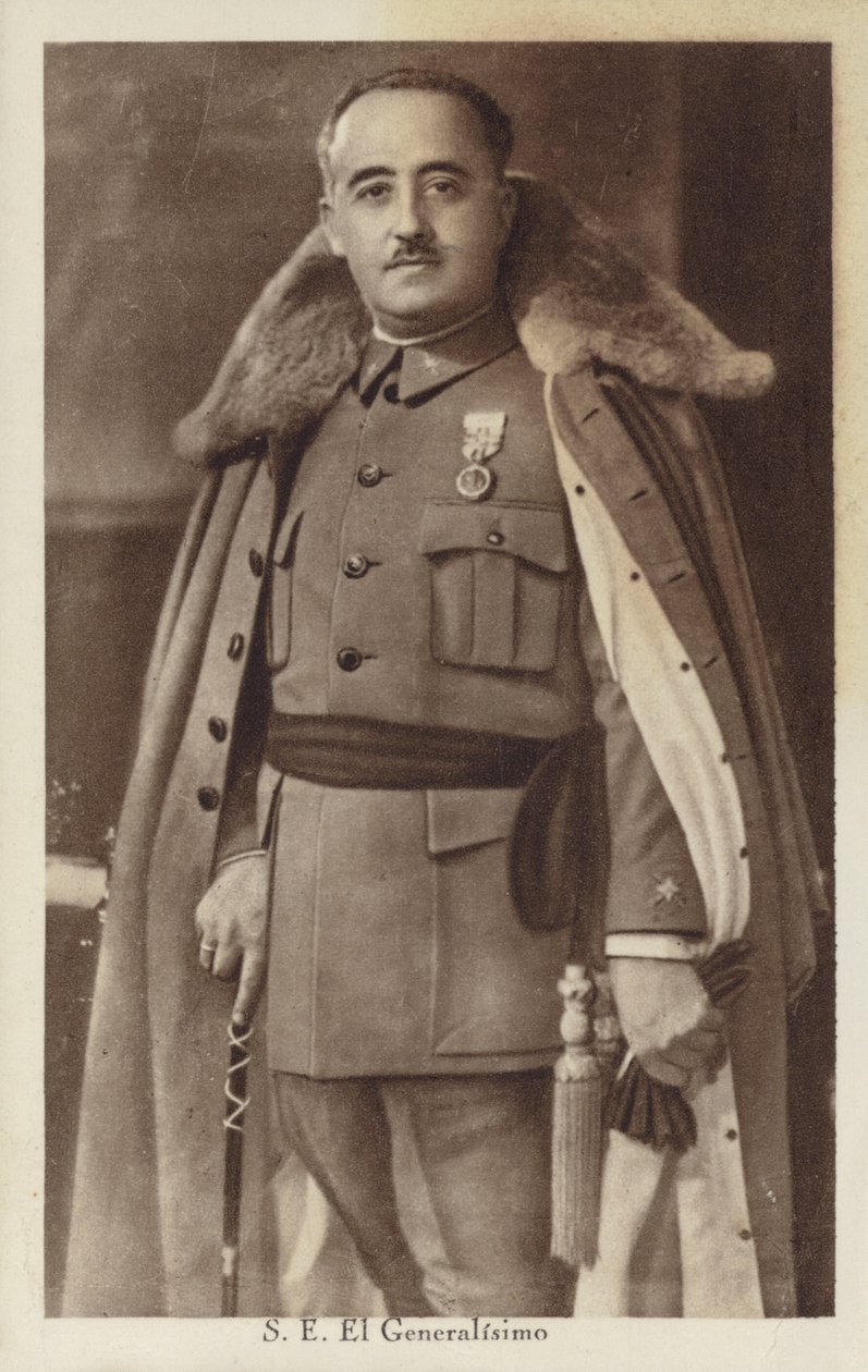 Francisco Franco, espanjalainen kenraali ja diktaattori (s/w-kuva) tekijältä Spanish Photographer