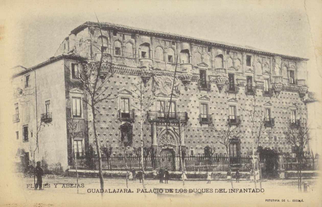 Palacio del Infantado, Gudalajara, Espanja (s/w valokuva) tekijältä Spanish Photographer