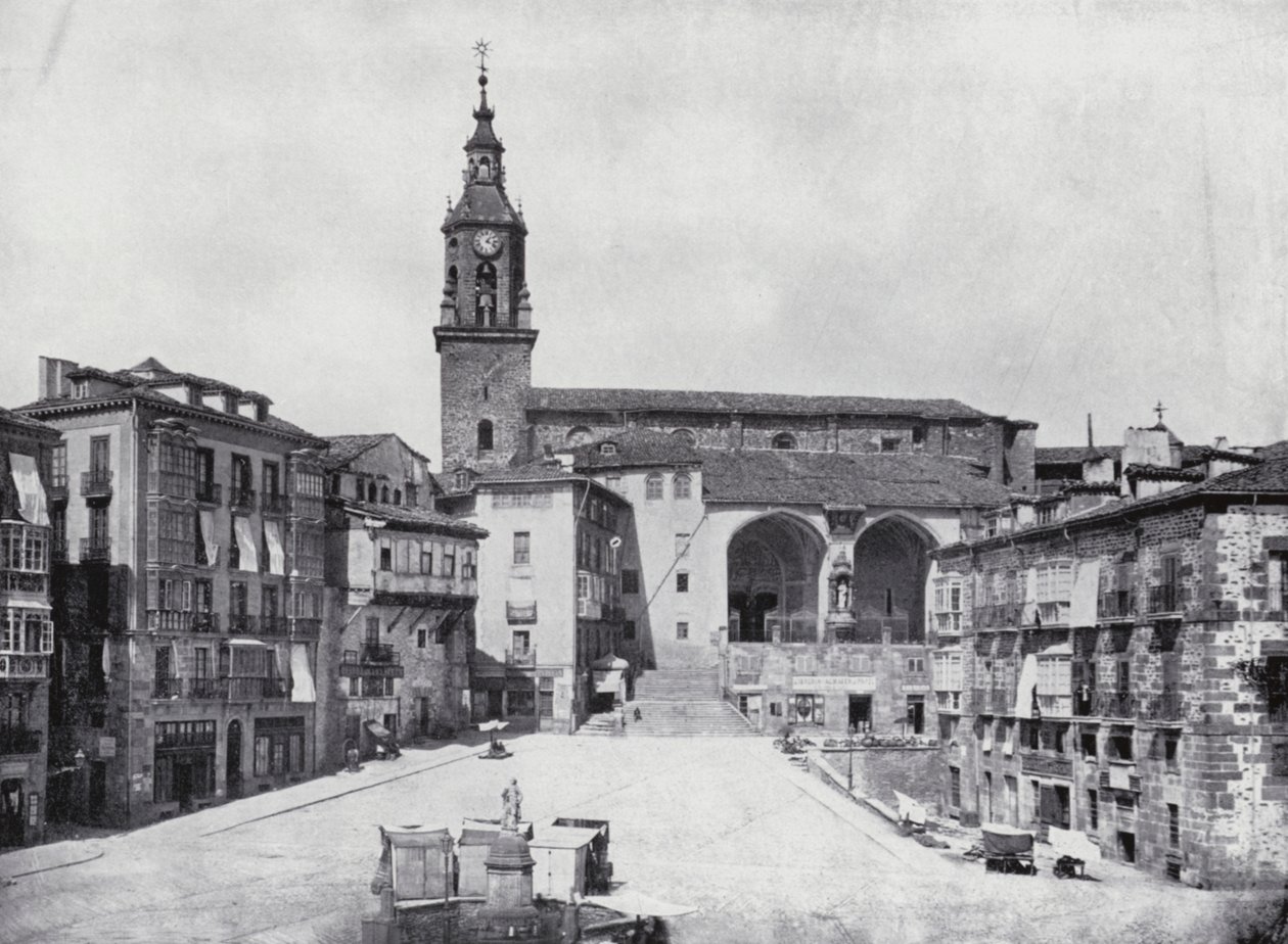 Plaza De La Constitucion, Vitoria (s/w valokuva) tekijältä Spanish Photographer