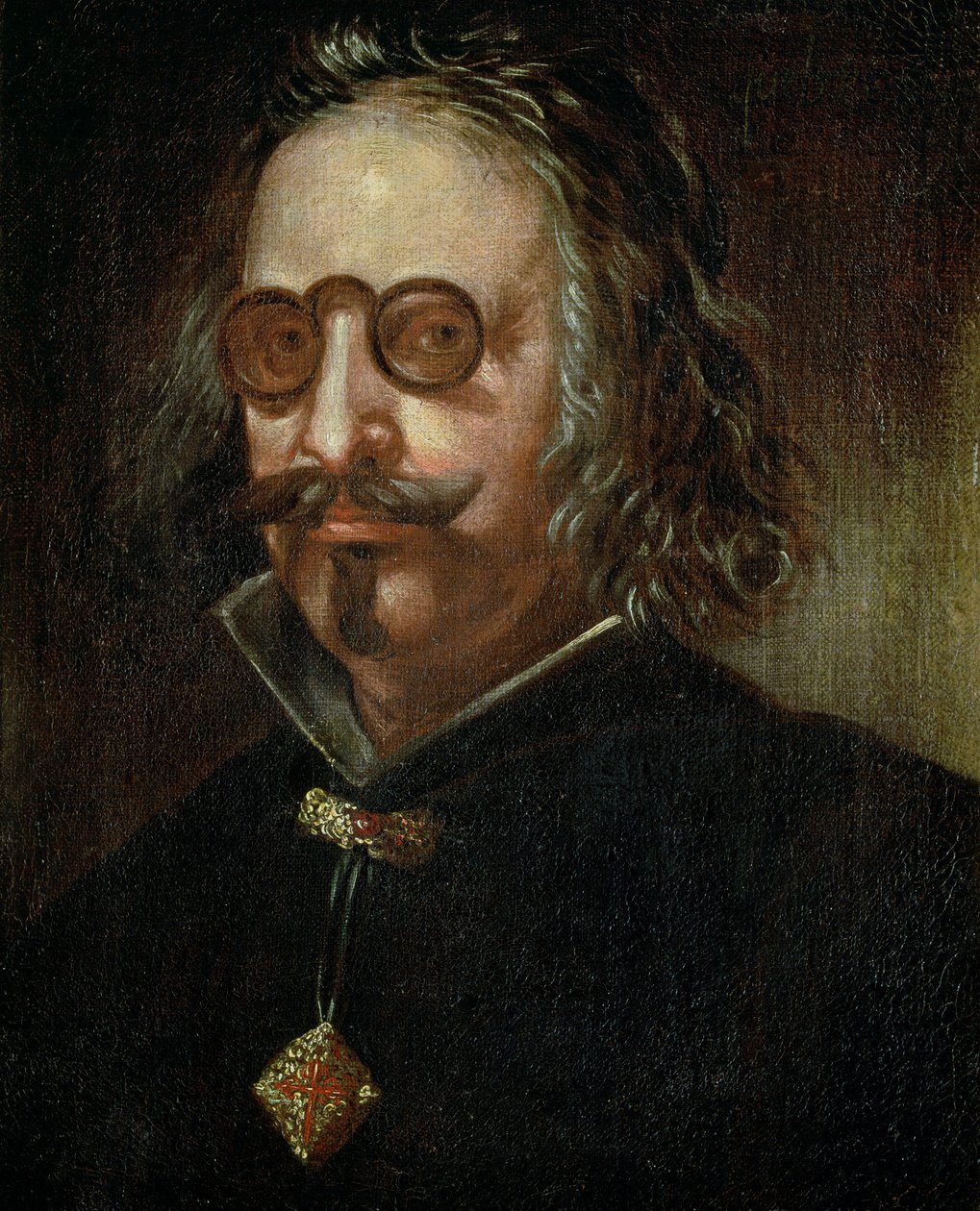 131-0795082 Francisco de Quevedo y Villegasin (1580-1645) muotokuva (öljy kankaalle) tekijältä Spanish School