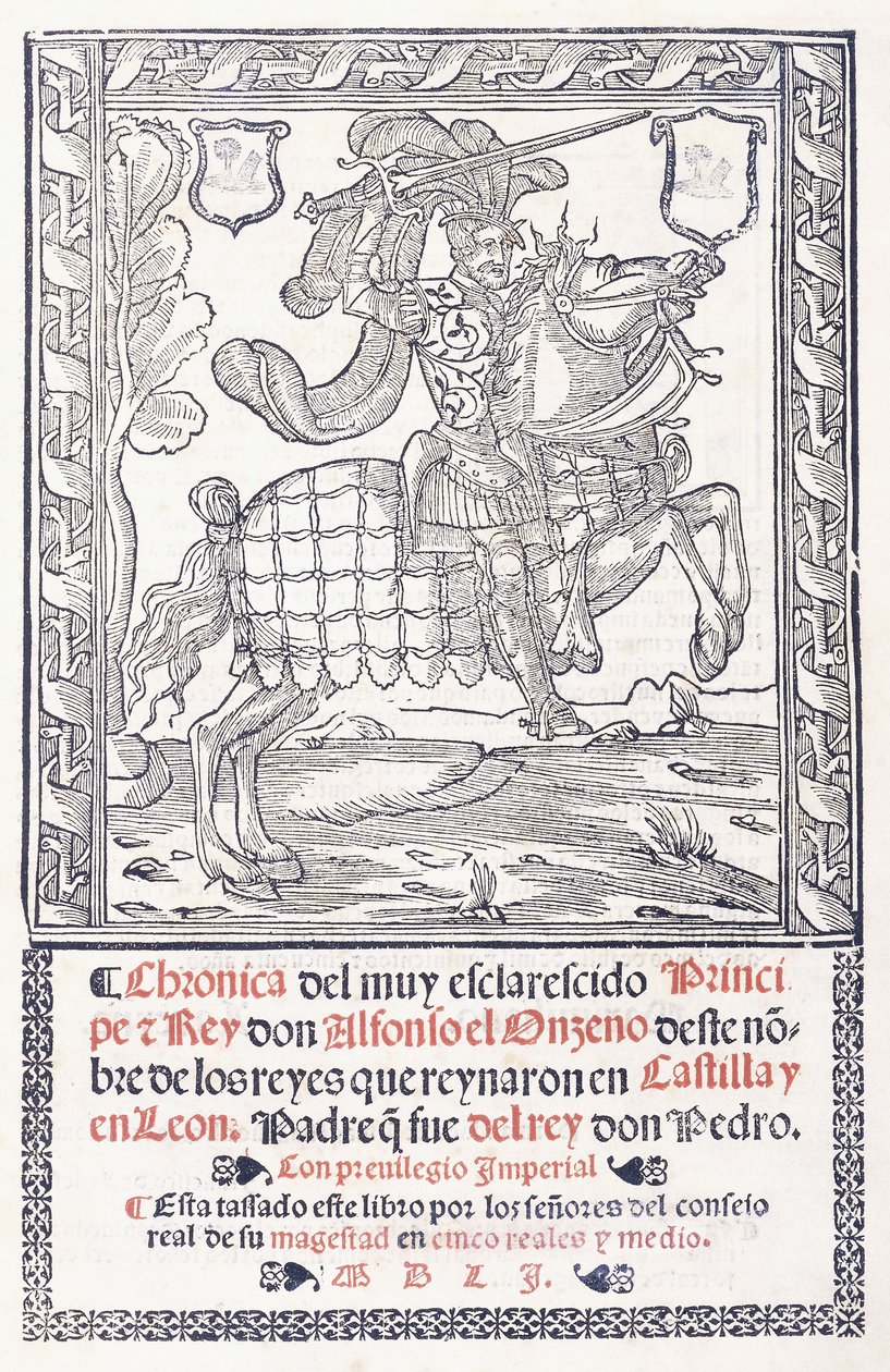 Alfonso XI, Kastilian ja Leonin kuningas, ratsain, 1551 tekijältä Spanish School