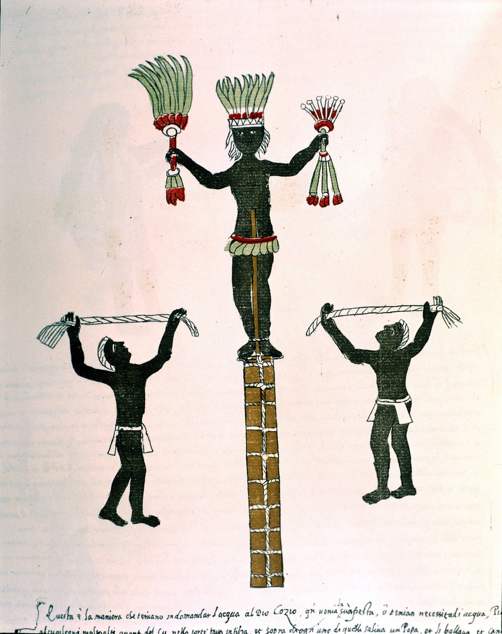 Aztec Games Codex Vaticanus 3738:ssa (Codex Vat. Rios.). Faksimile dominikaanisen Pedro de los Riosin käsikirjoituksesta vuosina 1570–1589, Bibl. Vatikaani. tekijältä Spanish School