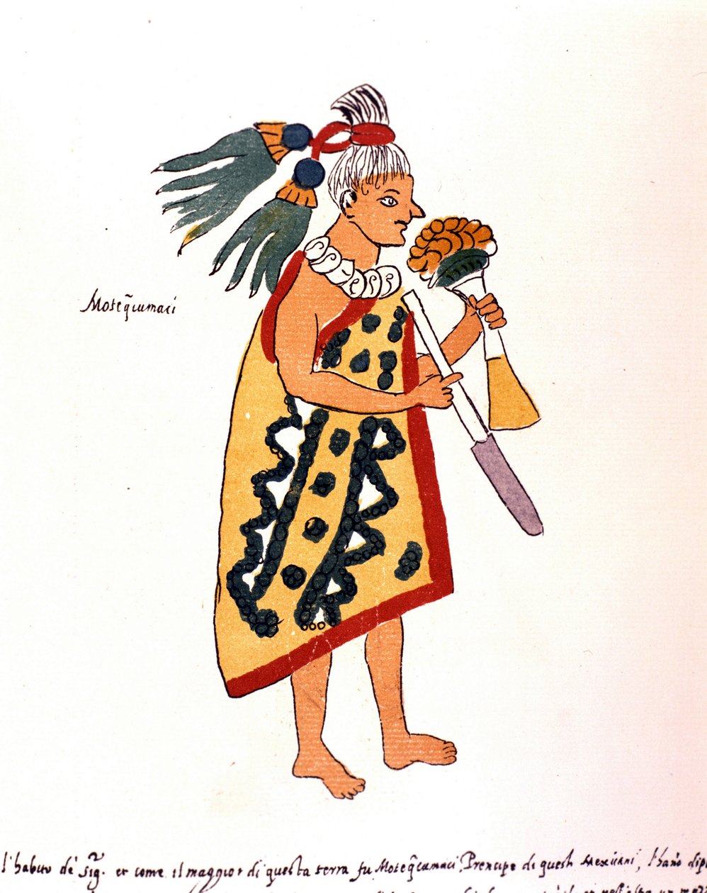 Atsteekkien pappi Codex Vaticanus 3738:ssa (Codex Vat. Rios). Faksimile dominikaanisen Pedro de los Riosin käsikirjoituksesta vuosina 1570–1589, Bibl. Vatikaani. tekijältä Spanish School