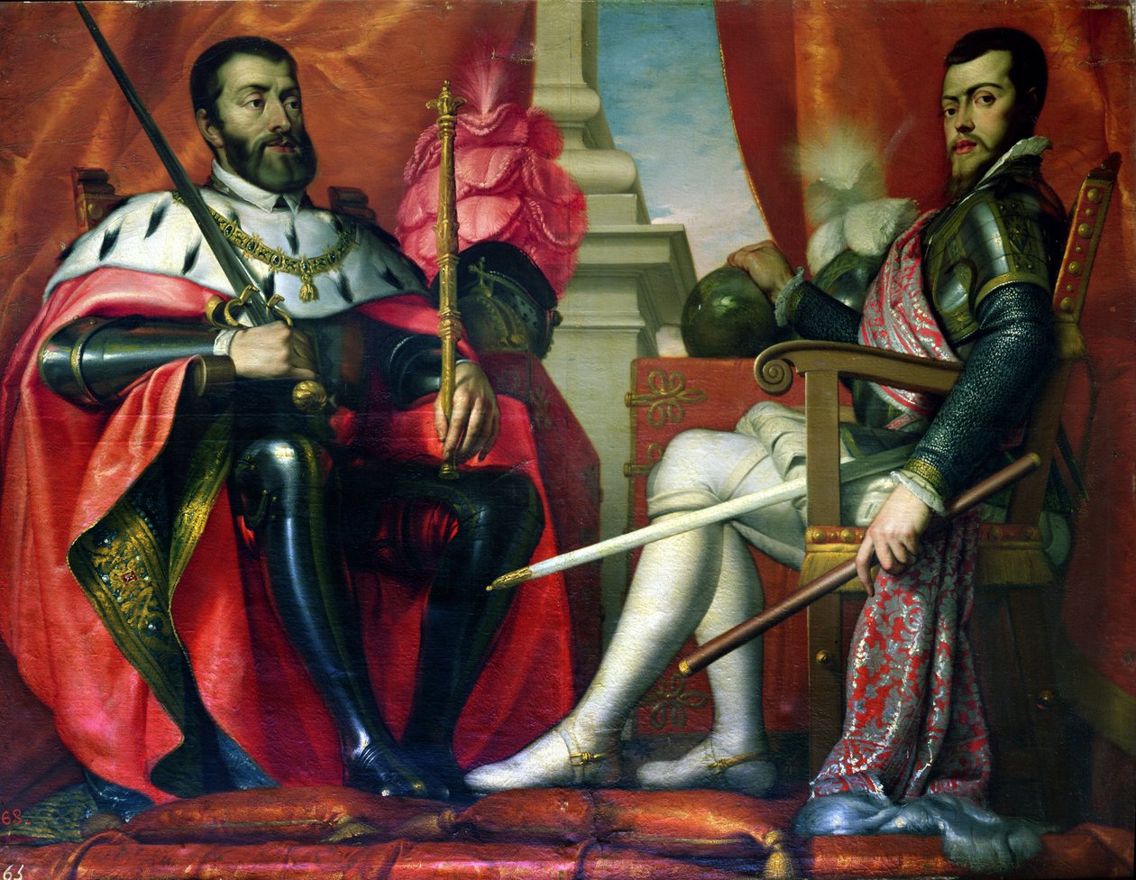 Carlos I (1500-58) ja Felipe II (1527-99) tekijältä Spanish School