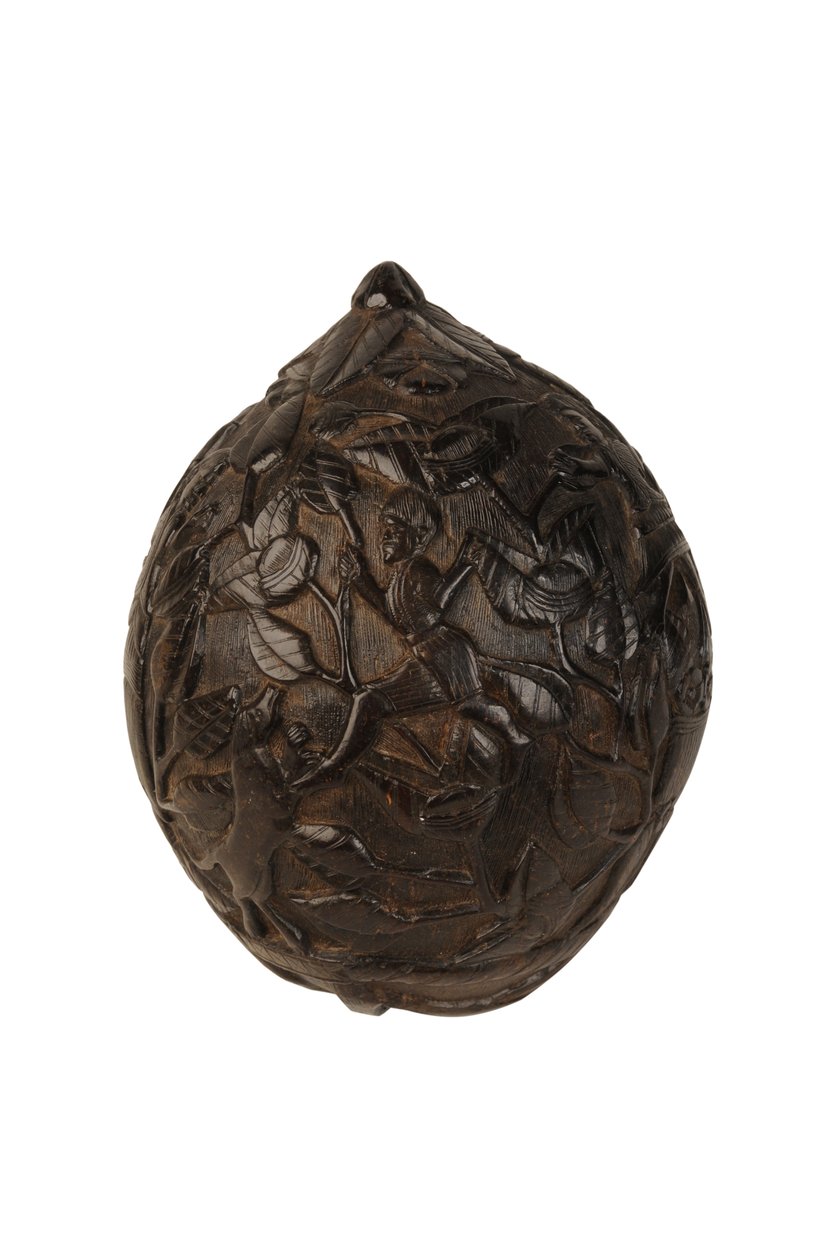 Veistetty kookosrahalaatikko bugbear, espanjalainen siirtomaa, n.1800 (kookos) tekijältä Spanish School
