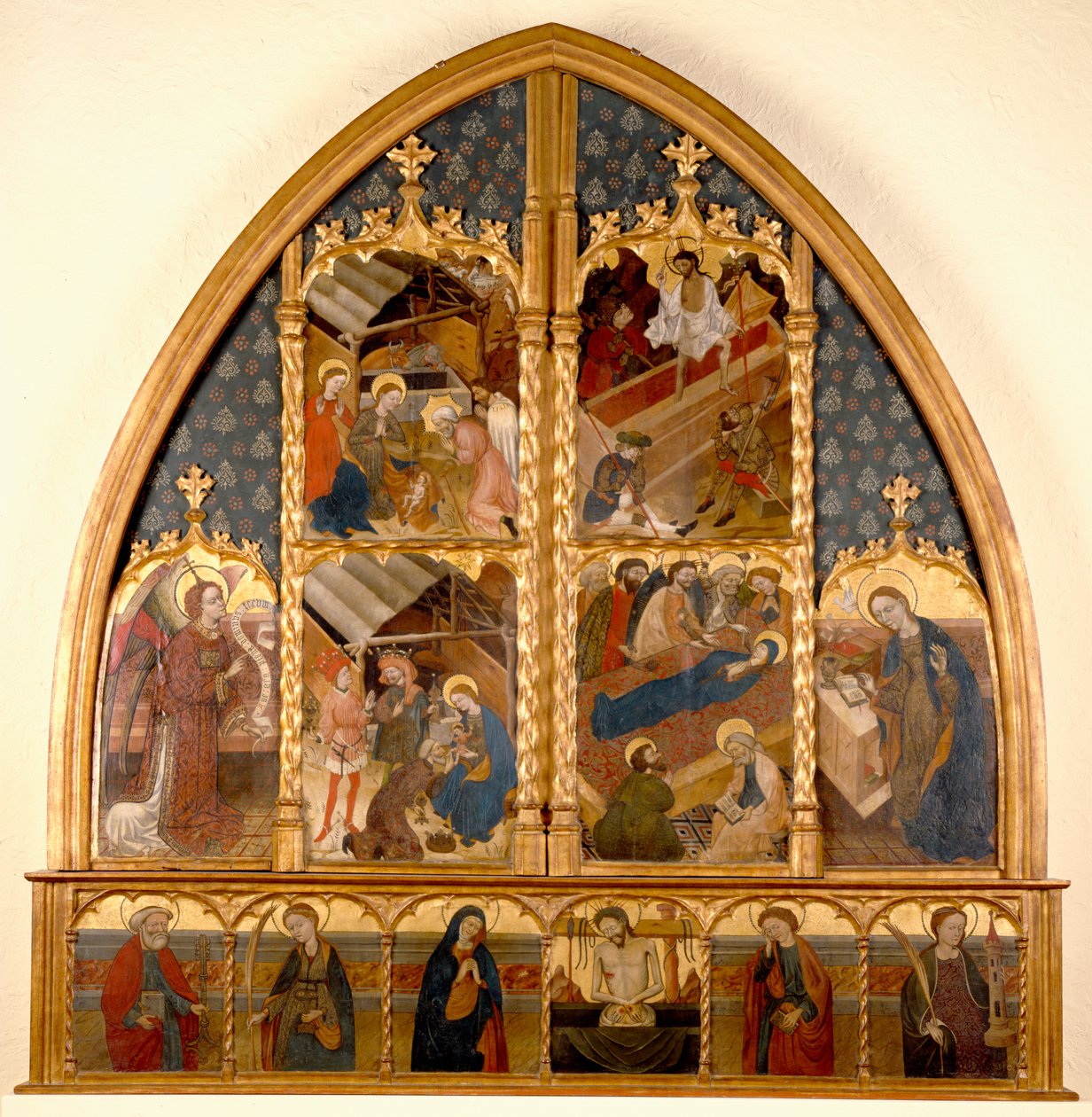 Katalonian alttaritaulu, 145080 (tempera ja kultalehti paneelissa) tekijältä Spanish School