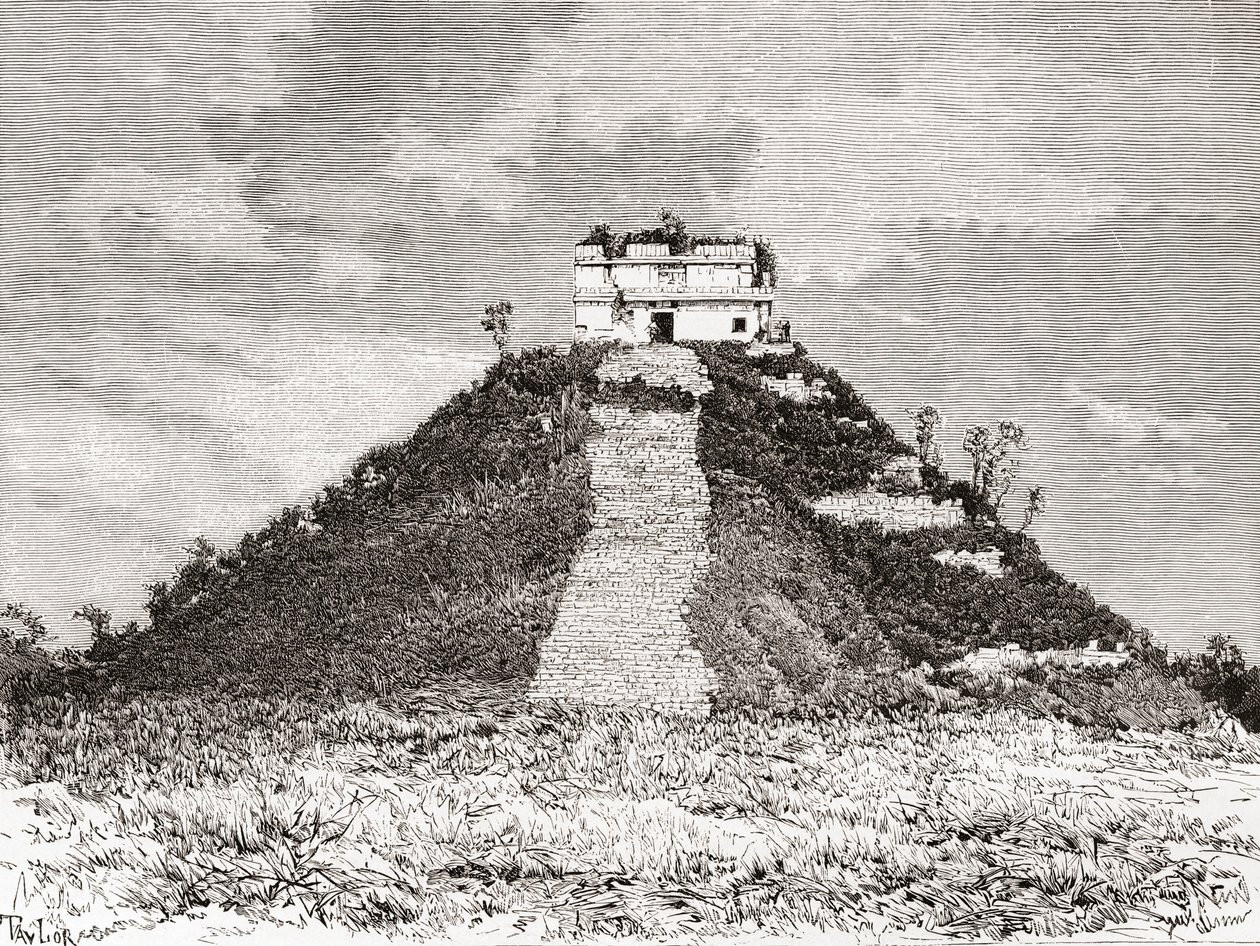 Chichen Itza, Yucatán, Meksiko: El Castillo eli Kukulkanin temppeli tai Kukulkansin pyramidi tekijältä Spanish School