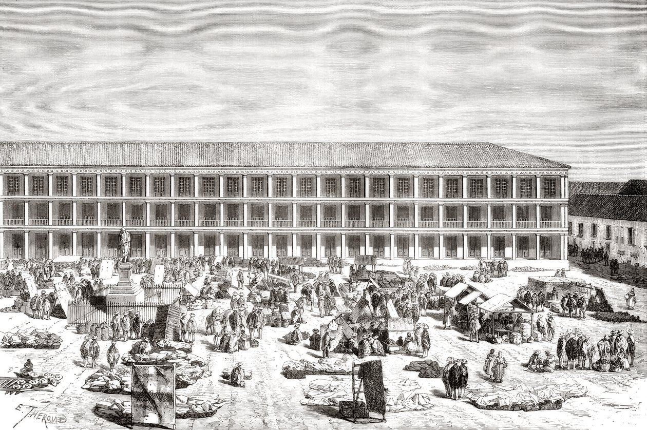 The House of Portals, Plaza de Simon Bolivar, entinen Plaza de la Constitución, Bogotá, Kolumbia tekijältä Spanish School