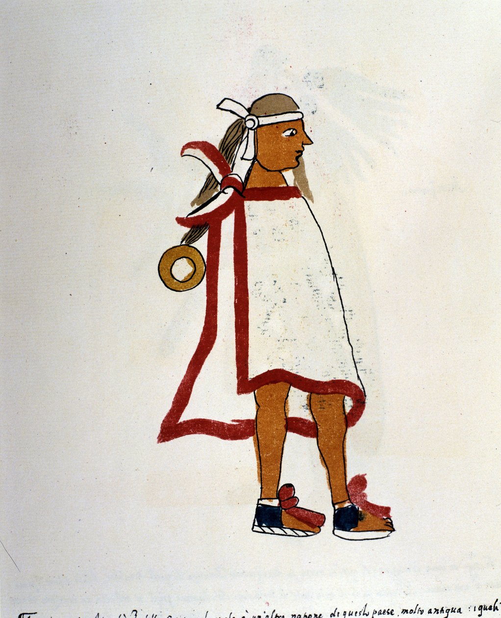 Atsteekkien mies Codex Vaticanus 3738:ssa (Codex Vat. Rios). Faksimile dominikaanisen Pedro de los Riosin käsikirjoituksesta vuosina 1570–1589, Bibl. Vatikaani. tekijältä Spanish School