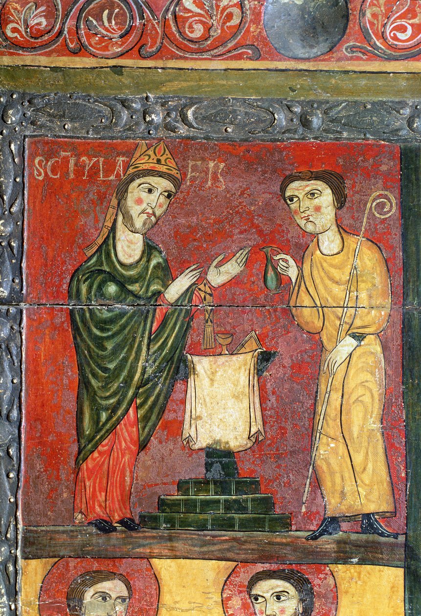 St. Hilairen messu, alttari, yksityiskohta, 1200-luvun ensimmäinen puolisko (tempera puulla) tekijältä Spanish School