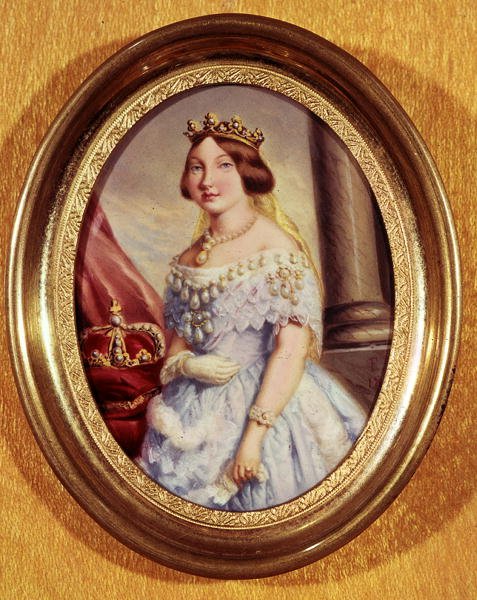 Pienoismuotokuva kuningatar Isabella II:sta (1830-1904) tekijältä Spanish School