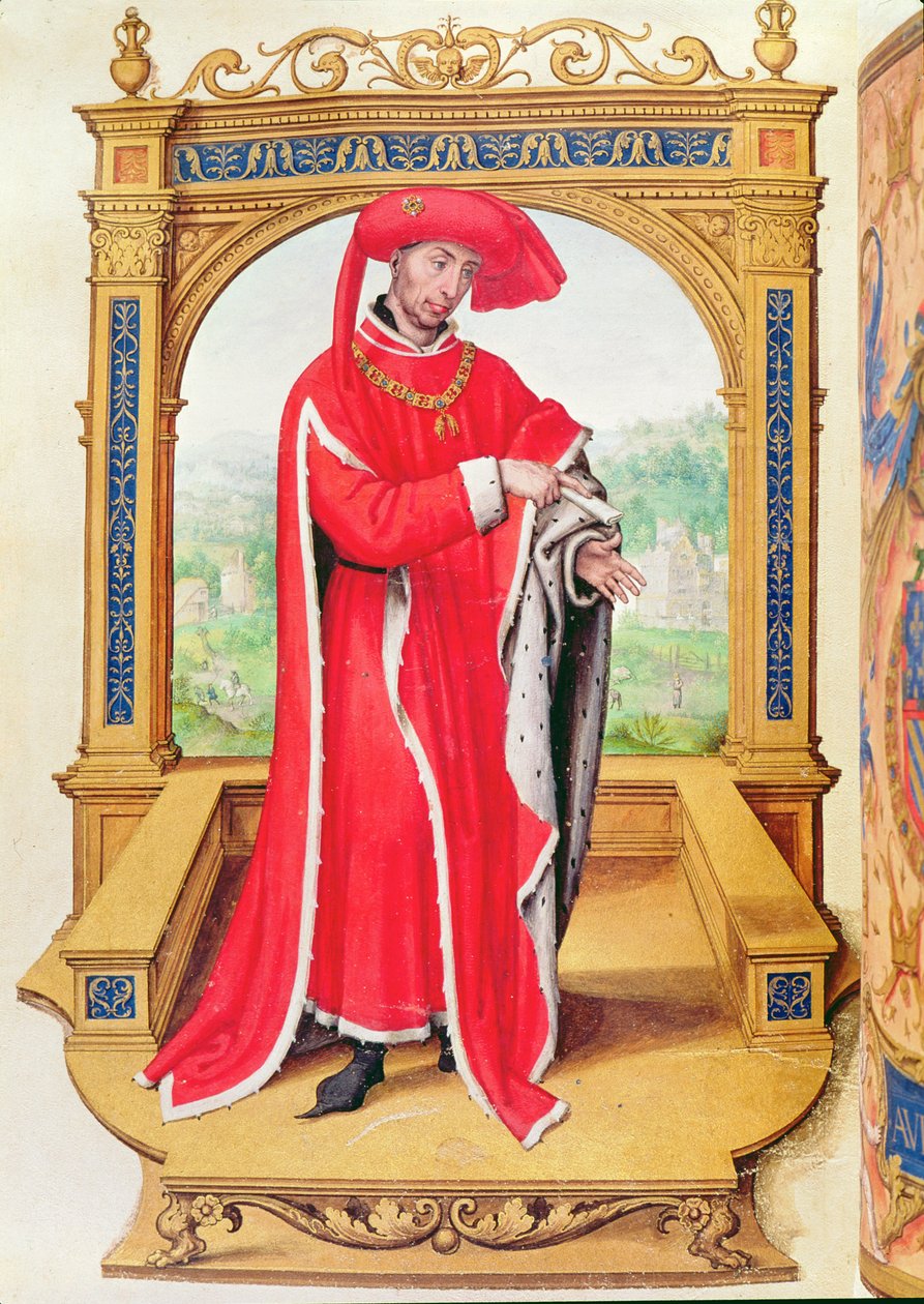 Philip Hyvä (1396-1467) Burgundin herttua, Kultaisen Fleecen ritarikunnan perustaja, Statuts de la Toison dOr tekijältä Spanish School