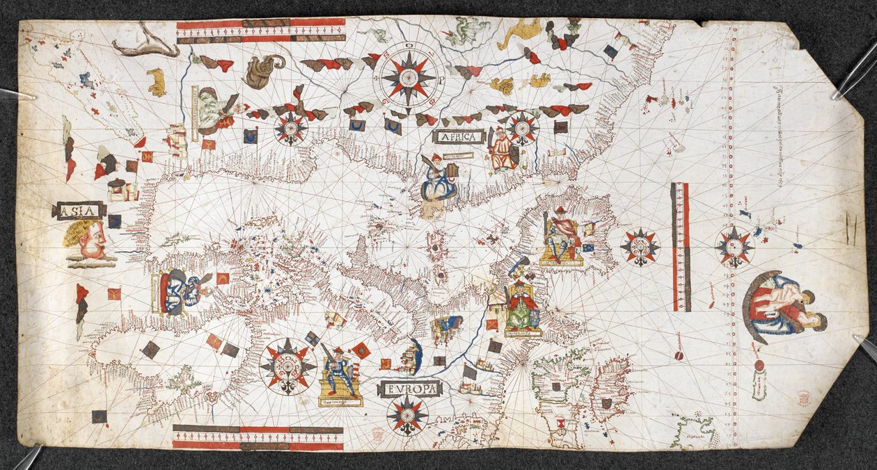 Portolan Chart, kirjoittanut Jaume Olives tekijältä Spanish School