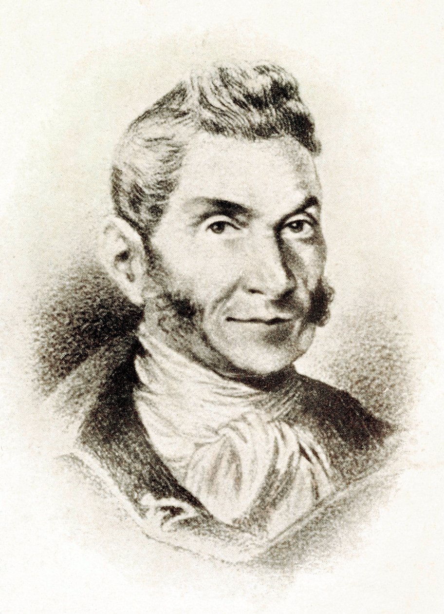 "Bartolome Jose Gallardo Blancon (1776-1852), espanjalaisen intellektuellin muotokuva" 1800-luku (litografia) tekijältä Spanish School