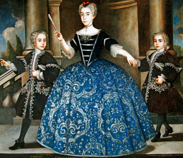 Muotokuva Donna Maria de Montaner y Cangladasta (öljy kankaalle) tekijältä Spanish School