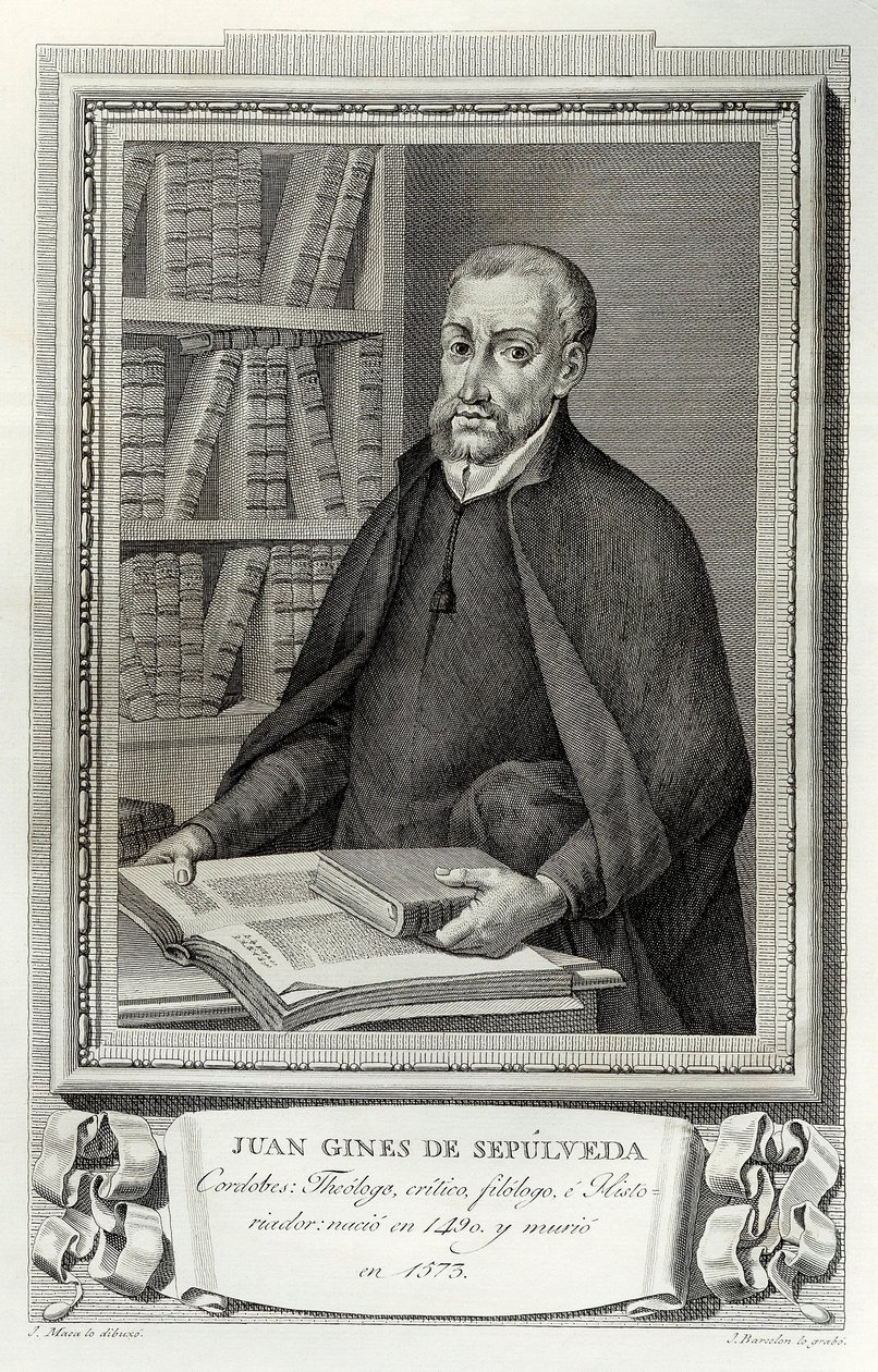 Espanjalaisen humanistin ja uskonnollisen Juan Gines de Sepulvedan (1490-1573) muotokuva tekijältä Spanish School