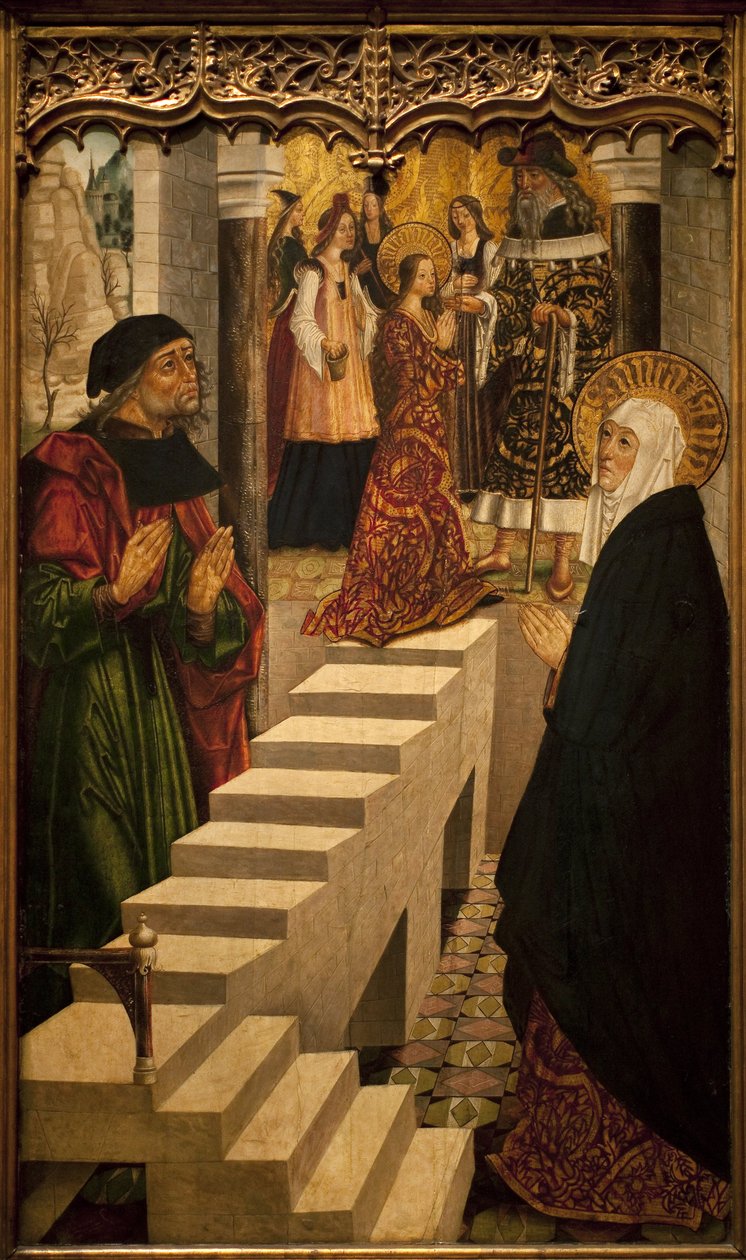 Neitsyt esittely temppelissä. Burgosin mestarin maalaus (toimii vuosina 1465-1490), espanjalainen taide tekijältä Spanish School