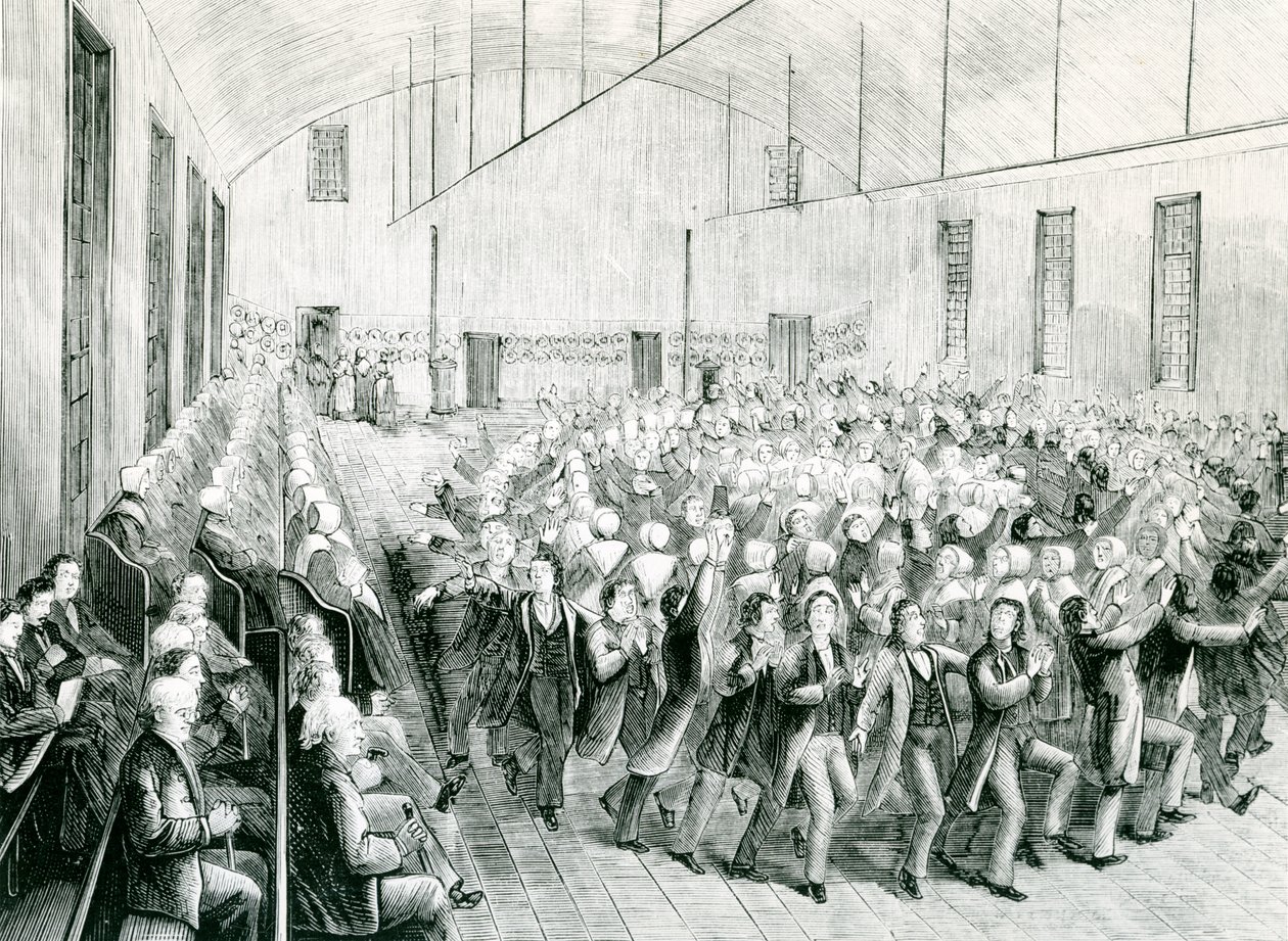 Shaker-kokous New Libanonissa, New Yorkissa, 1873 tekijältä Spanish School