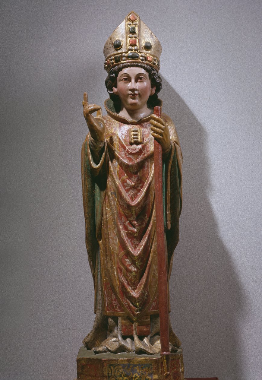 St. Martin of Tours, 1300-luvun loppu - 1400-luvun alku (maalattu ja kullattu puu) tekijältä Spanish School