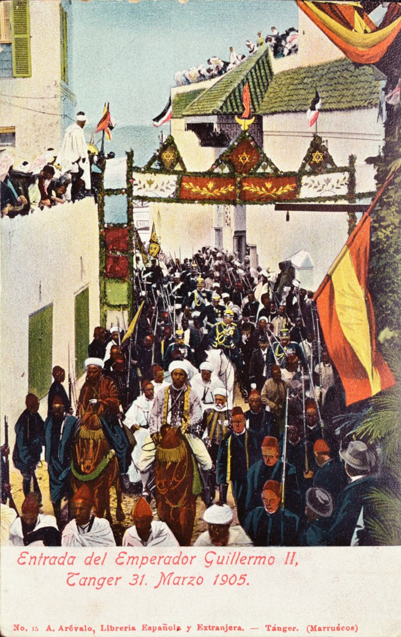 Keisari Wilhelm II:n (1859-1941) tulo Tangeriin, 31. maaliskuuta 1905 tekijältä Spanish School