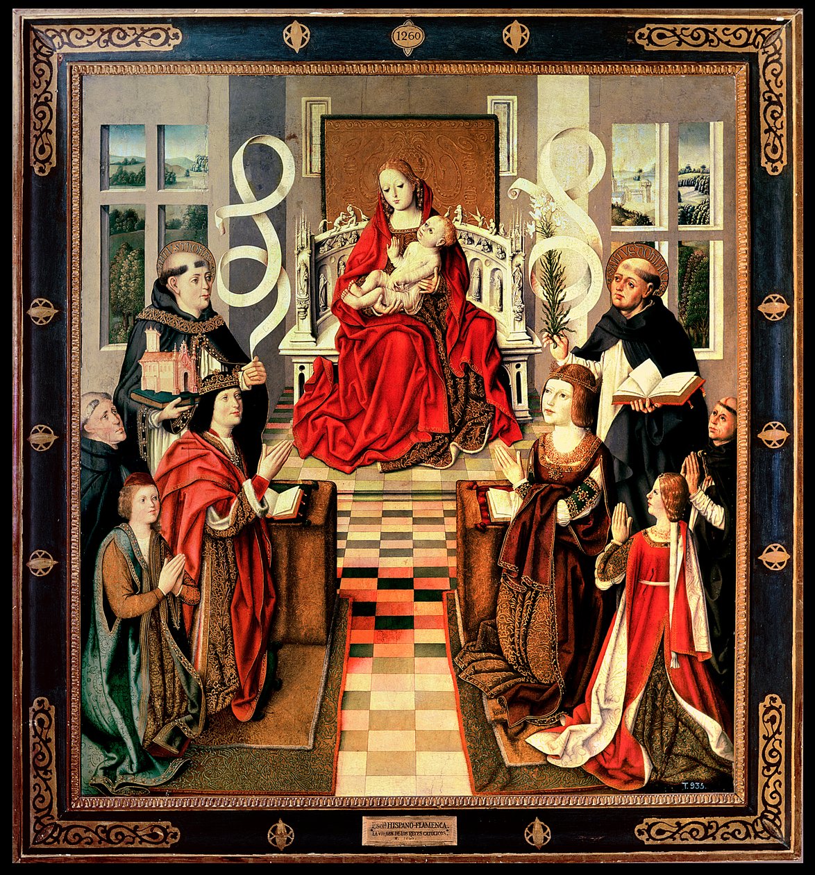 The Virgin of the Catholic Kings, n. 1490 (öljy paneelille) (katso yksityiskohdat 161527 ja 3947) tekijältä Spanish School
