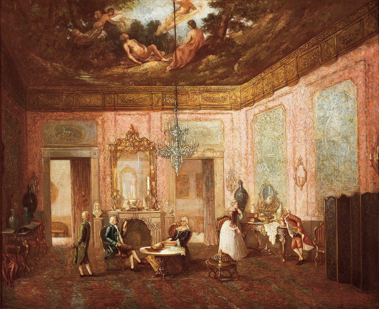Näkymä Valencian linnan sisäpuolelta. Anonyymi maalaus. 1800-luvulla. Valencia. Kuvataidemuseo San Pio V. tekijältä Spanish School