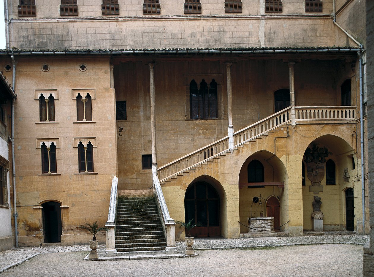 Näkymä Gandian herttuan (1510-1572) Francois Borgian herttuapalatsista. Gandia, Espanja (kuva) tekijältä Spanish School
