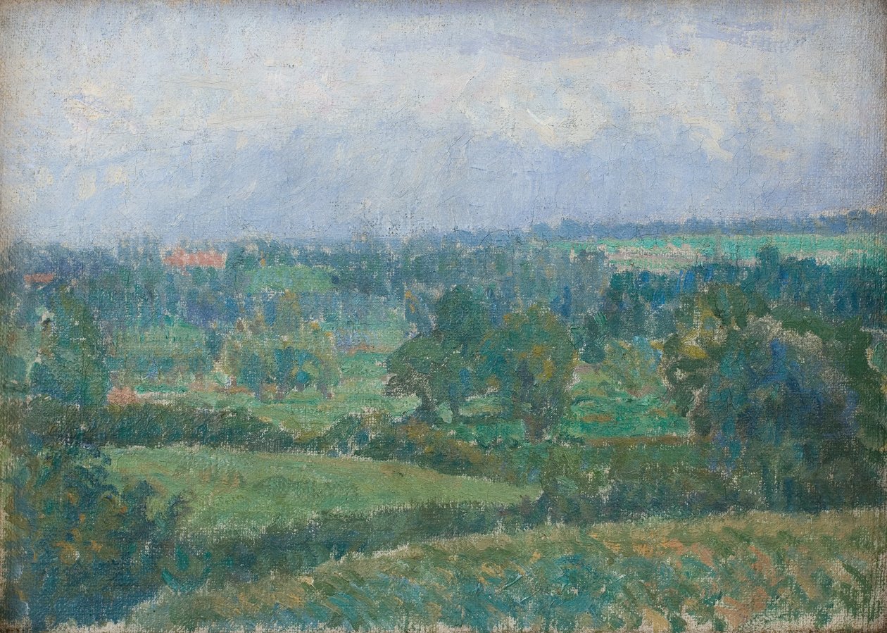 Maalaismaisema, n. 1909-10 (öljy kankaalle). tekijältä Spencer Frederick Gore