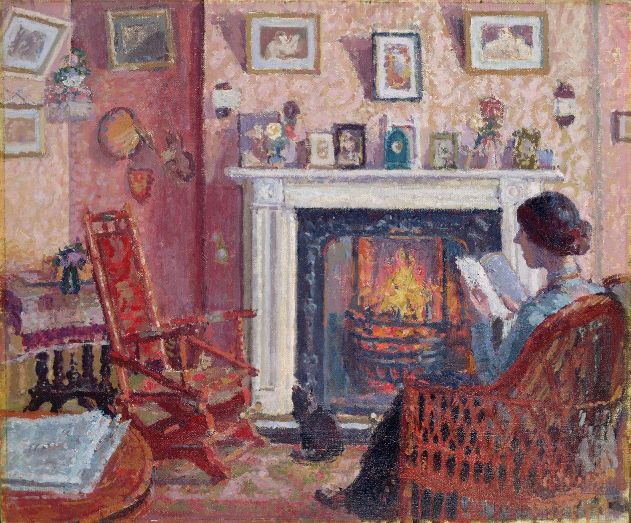 Sisustus, 31 Mornington Crescent (öljy kankaalle) tekijältä Spencer Frederick Gore
