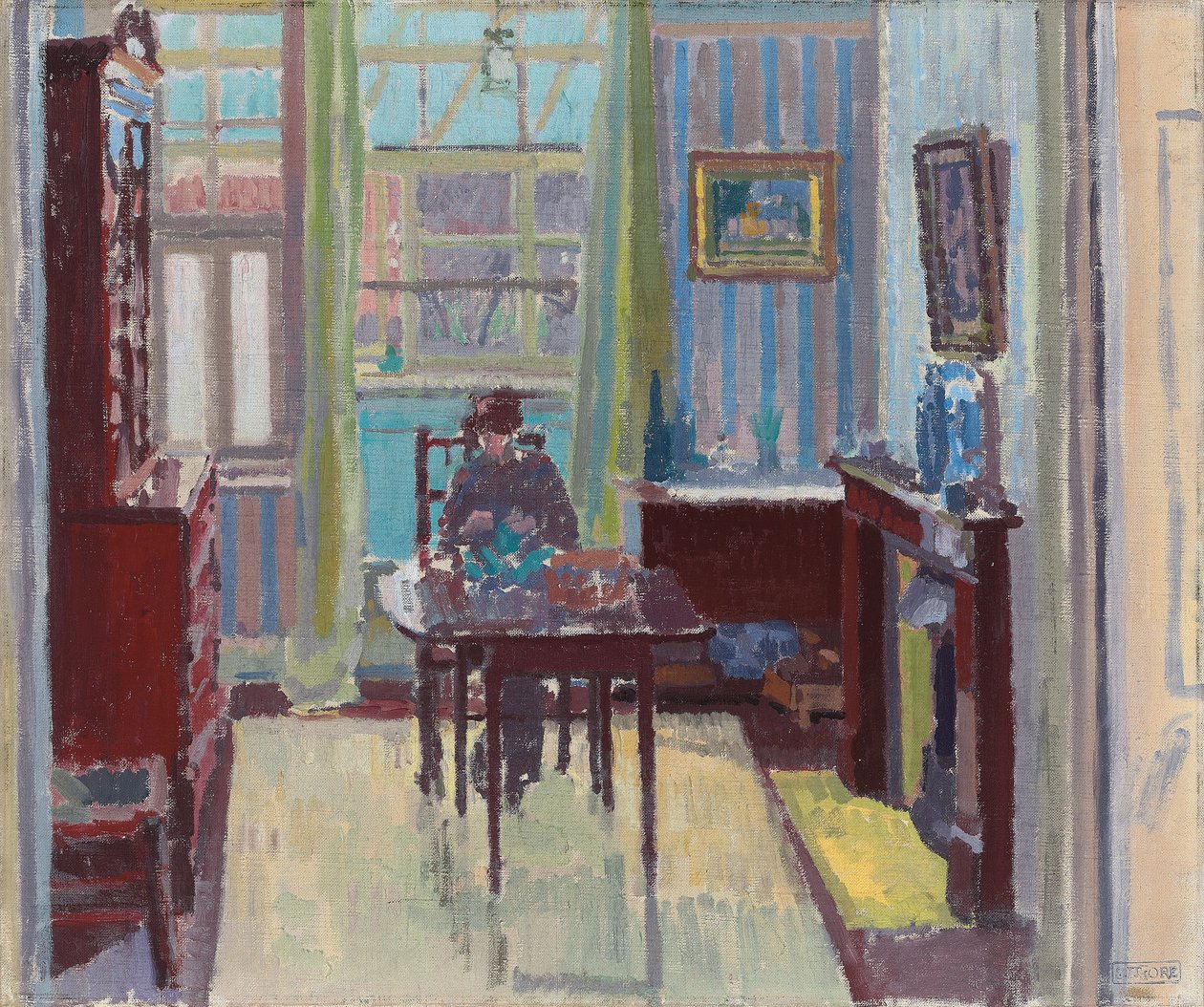 Huoneen sisustus osoitteessa 6 Cambrian Road, Richmond, 1914 tekijältä Spencer Frederick Gore