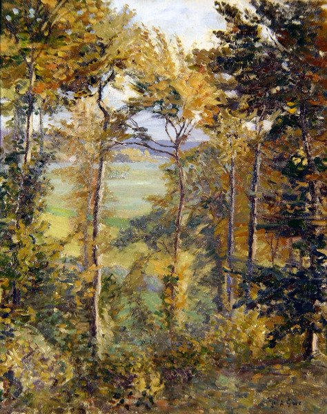 Metsäinen maisema Tibermontissa, Neuville Les Dieppesissä tekijältä Spencer Frederick Gore
