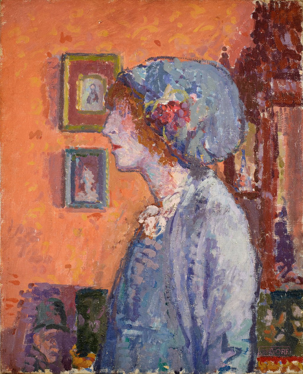 Taiteilijan vaimon Mollie Kerrin muotokuva, 1911. tekijältä Spencer Gore