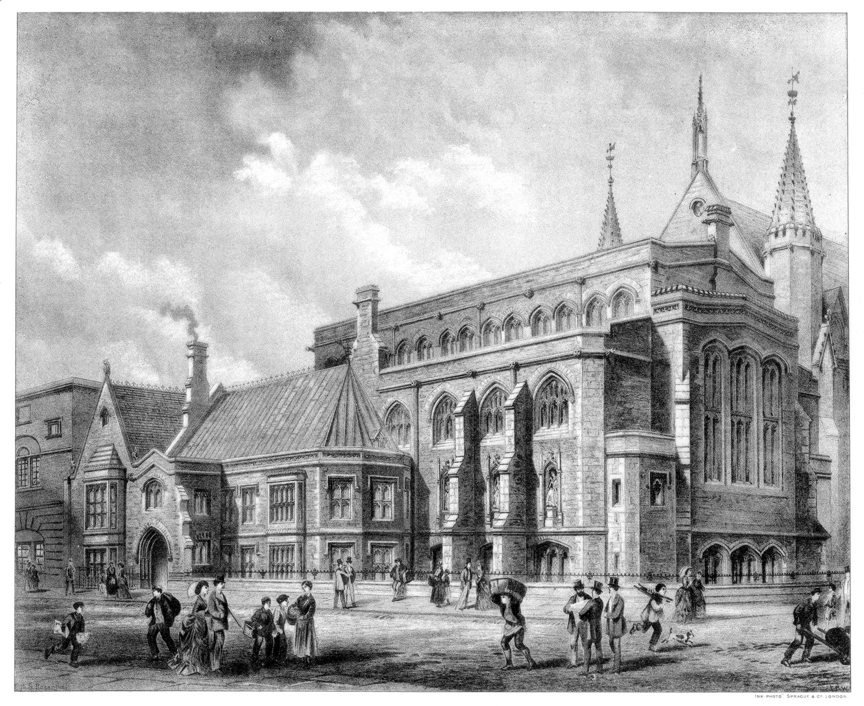 Lontoon kaupungin kirjasto ja museo, 1886. tekijältä Sprague and Co
