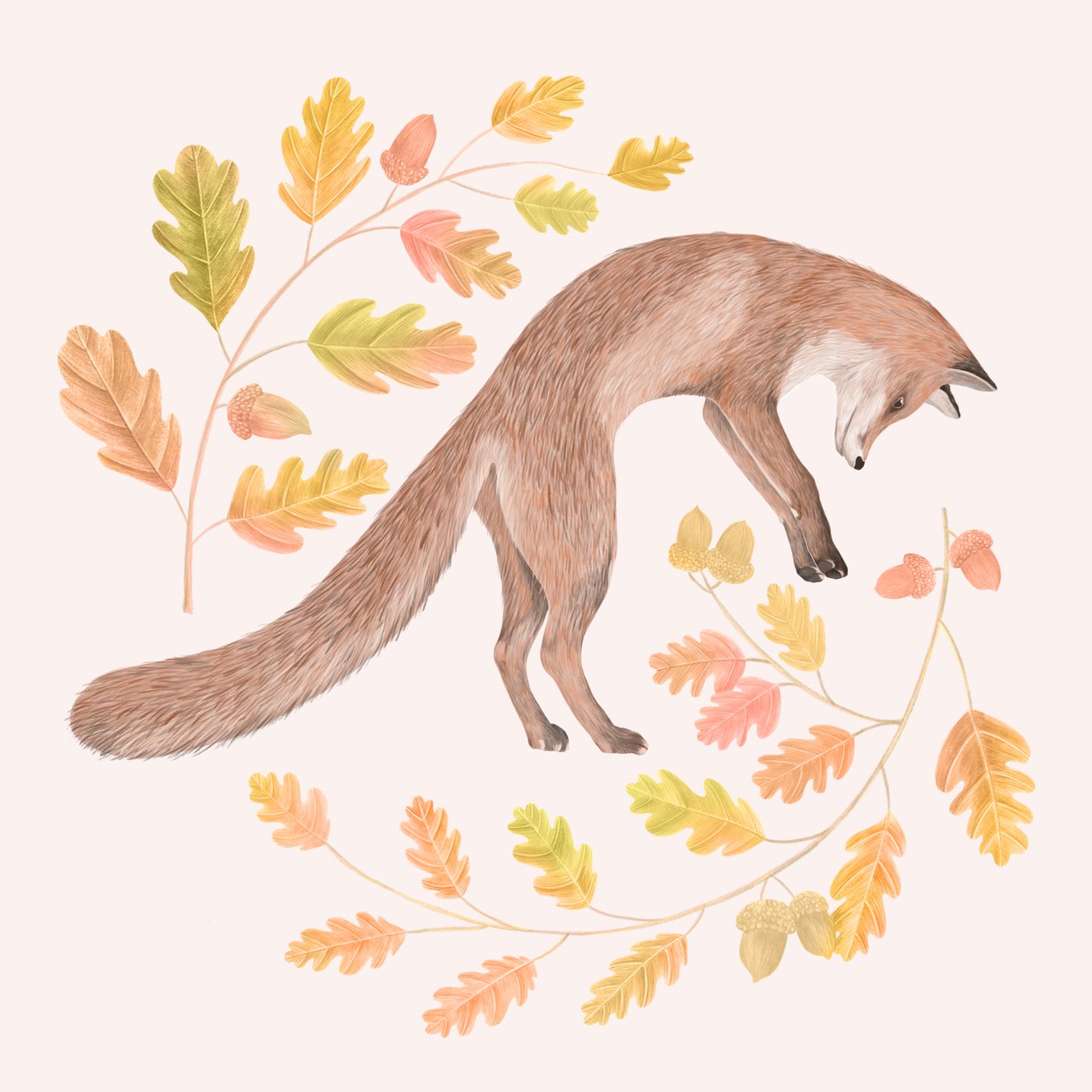 Jumping Fox, 2021 (grafiittikynä ja digitaalinen) tekijältä Stacy Hsu