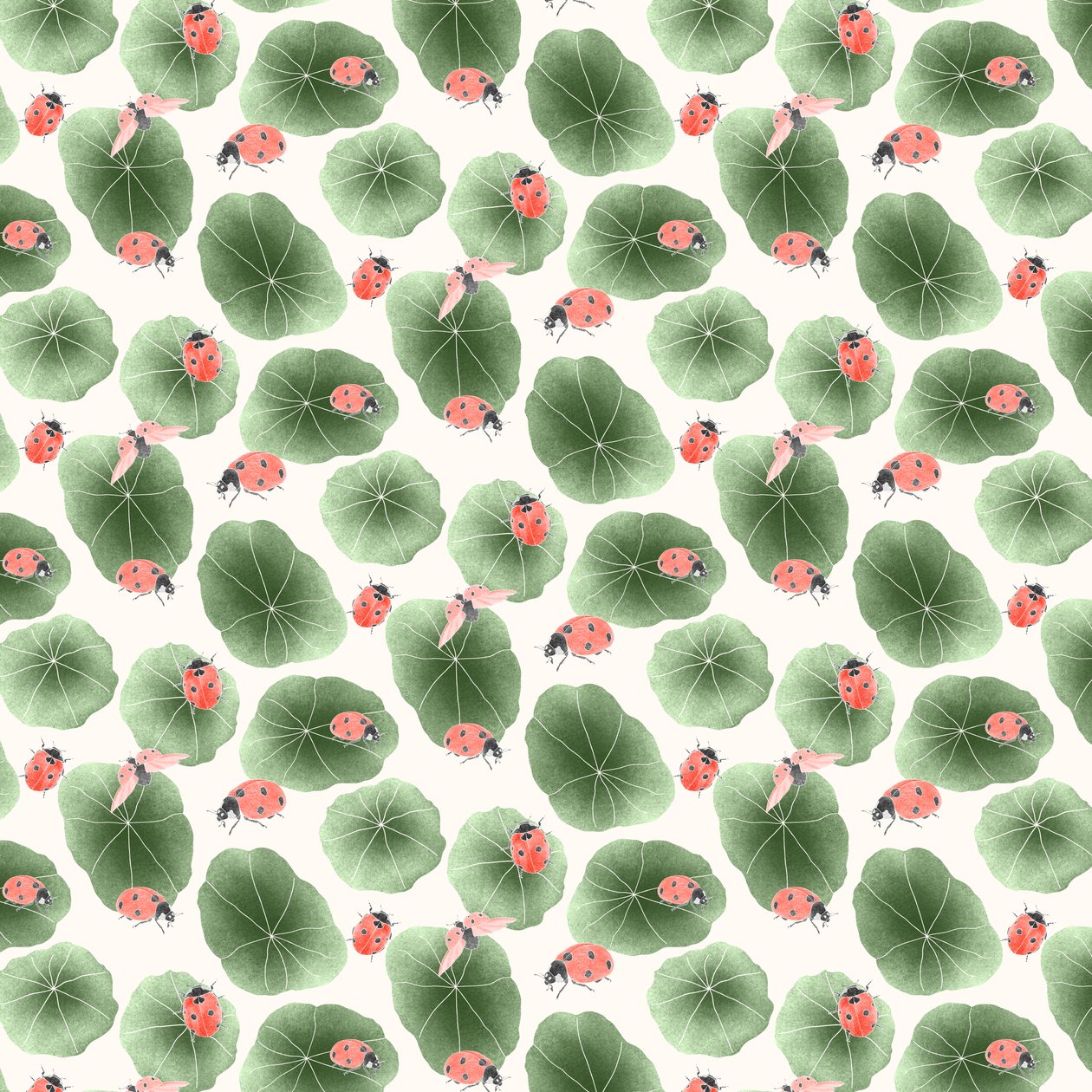 Nasturtium-koordinaattikuvion väritys 2, 2020 (grafiittikynä ja digitaalinen) tekijältä Stacy Hsu