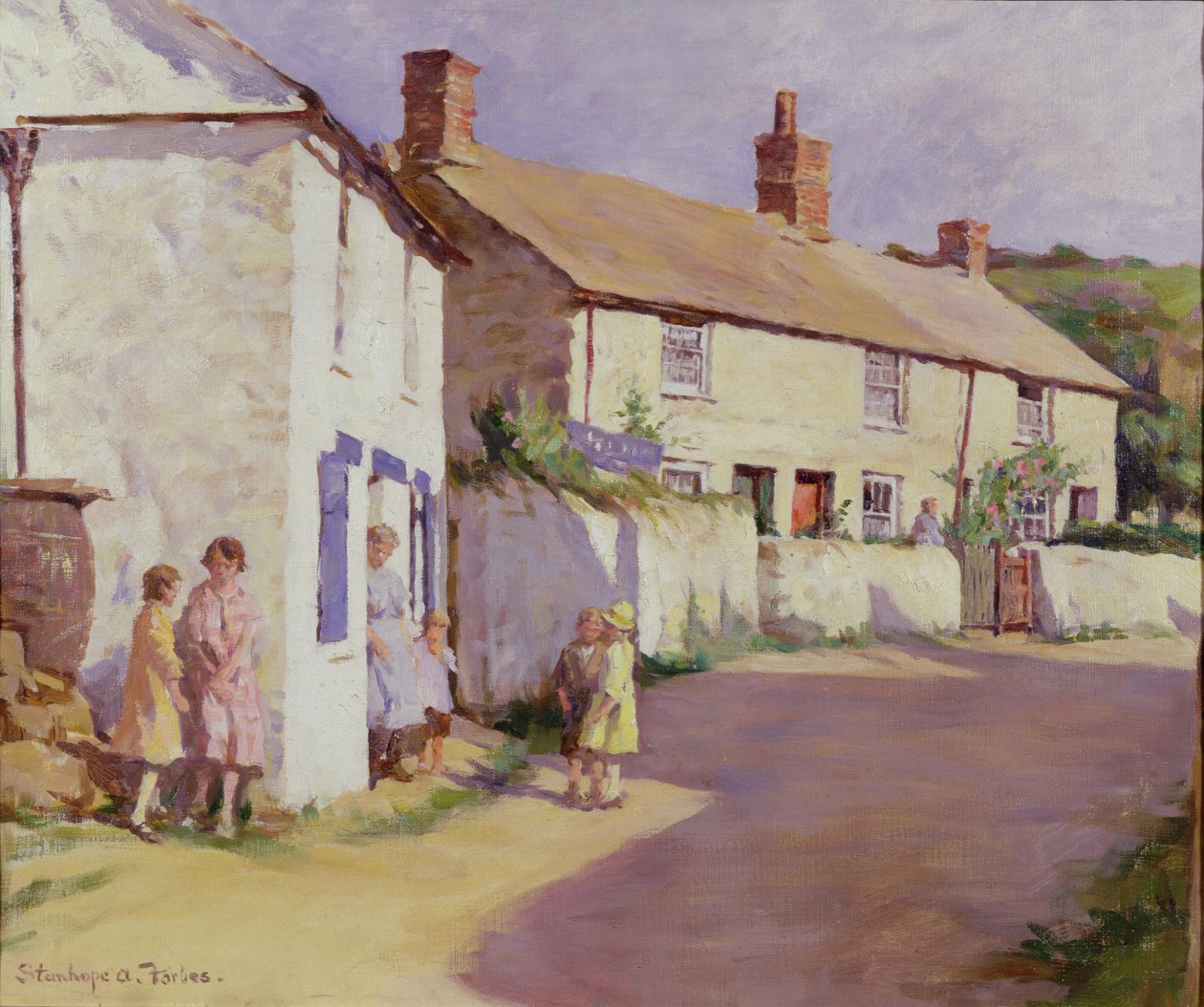 Kyläkohtaus, Newlyn tekijältä Stanhope Alexander Forbes