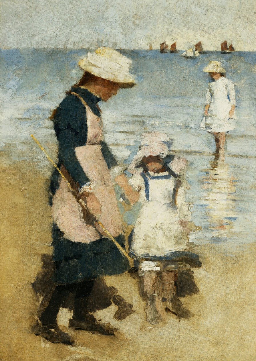 Lapset rannalla, n. 1891 (öljy kankaalle) tekijältä Stanhope Alexander Forbes