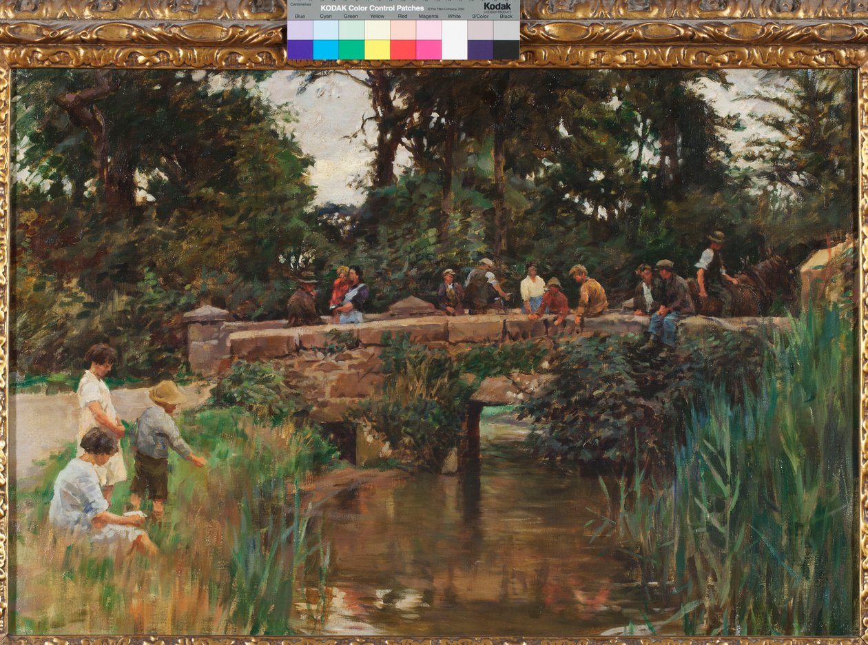 Relubbus Bridge, n. 1930 (öljy kankaalle) tekijältä Stanhope Alexander Forbes