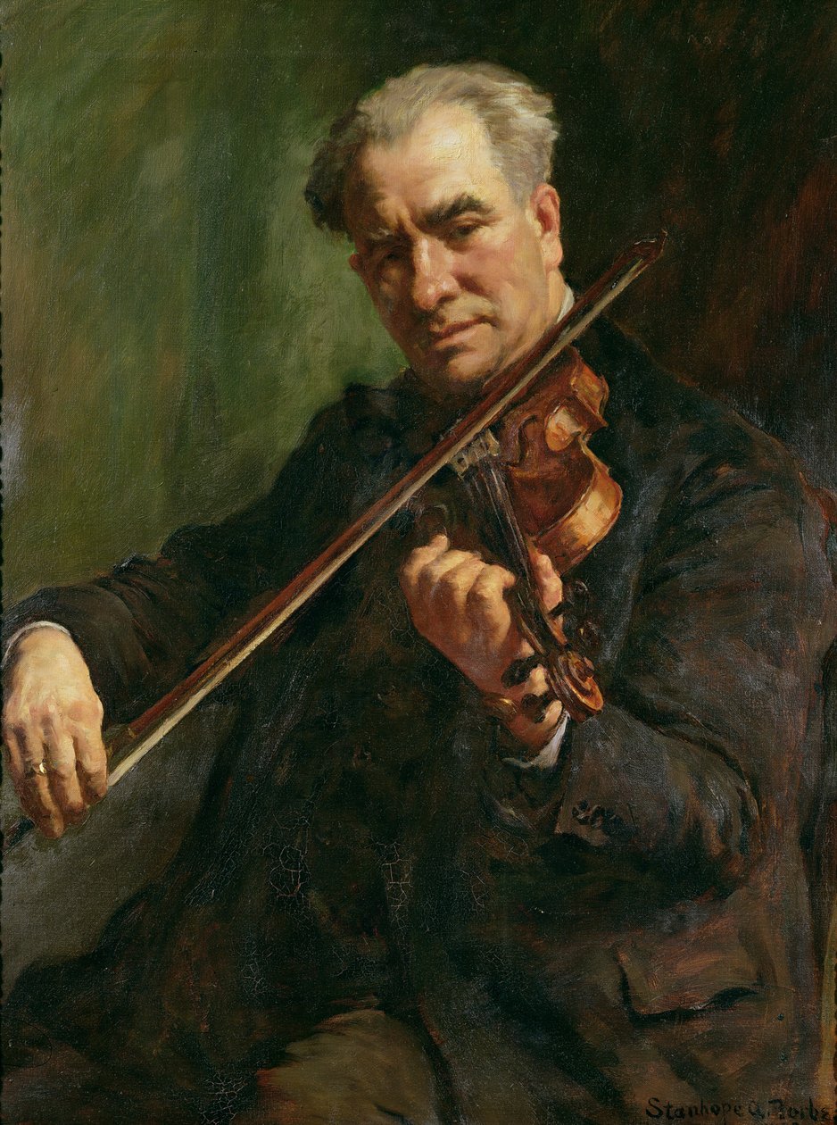 Viulisti: Walter Barnes, Penzance Orchestral Societyn kapellimestari, noin 1933. tekijältä Stanhope Alexander Forbes