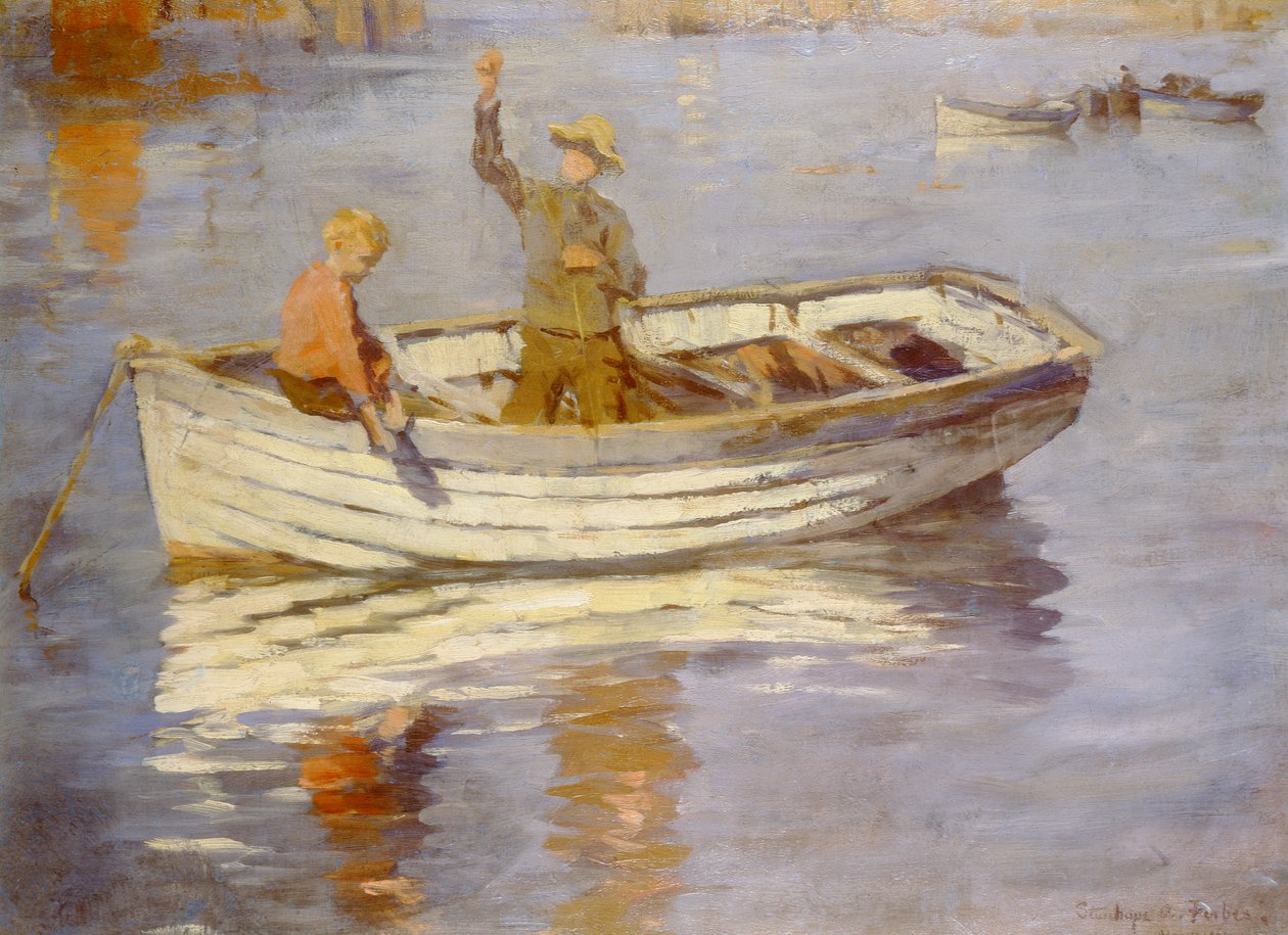 Nuoret kalastajat (öljy) tekijältä Stanhope Alexander Forbes