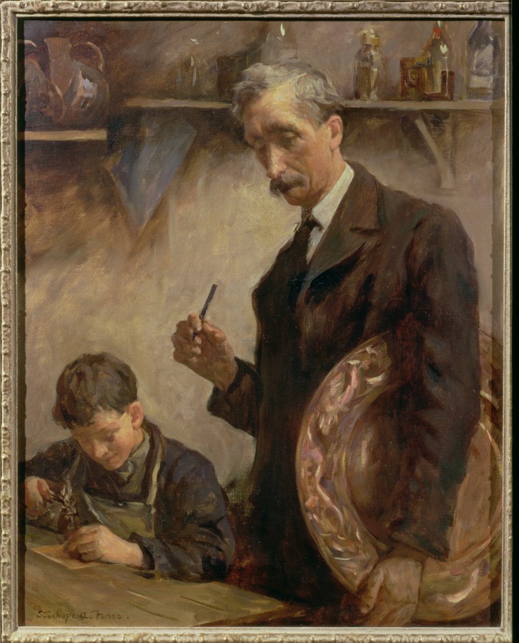 Nuori oppipoika, Newlyn Copperworks tekijältä Stanhope Alexander Forbes