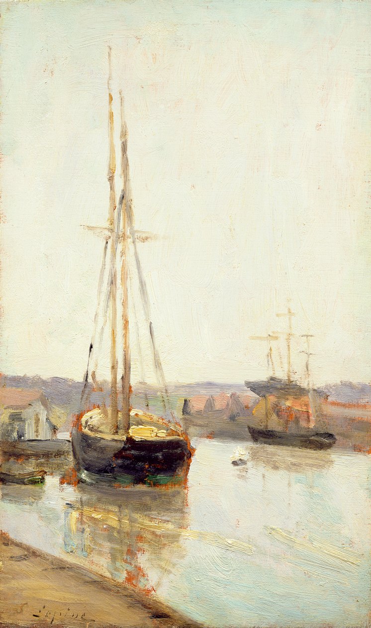 Veneitä kanavalla (öljy puulle) tekijältä Stanislas Victor Edouard Lepine