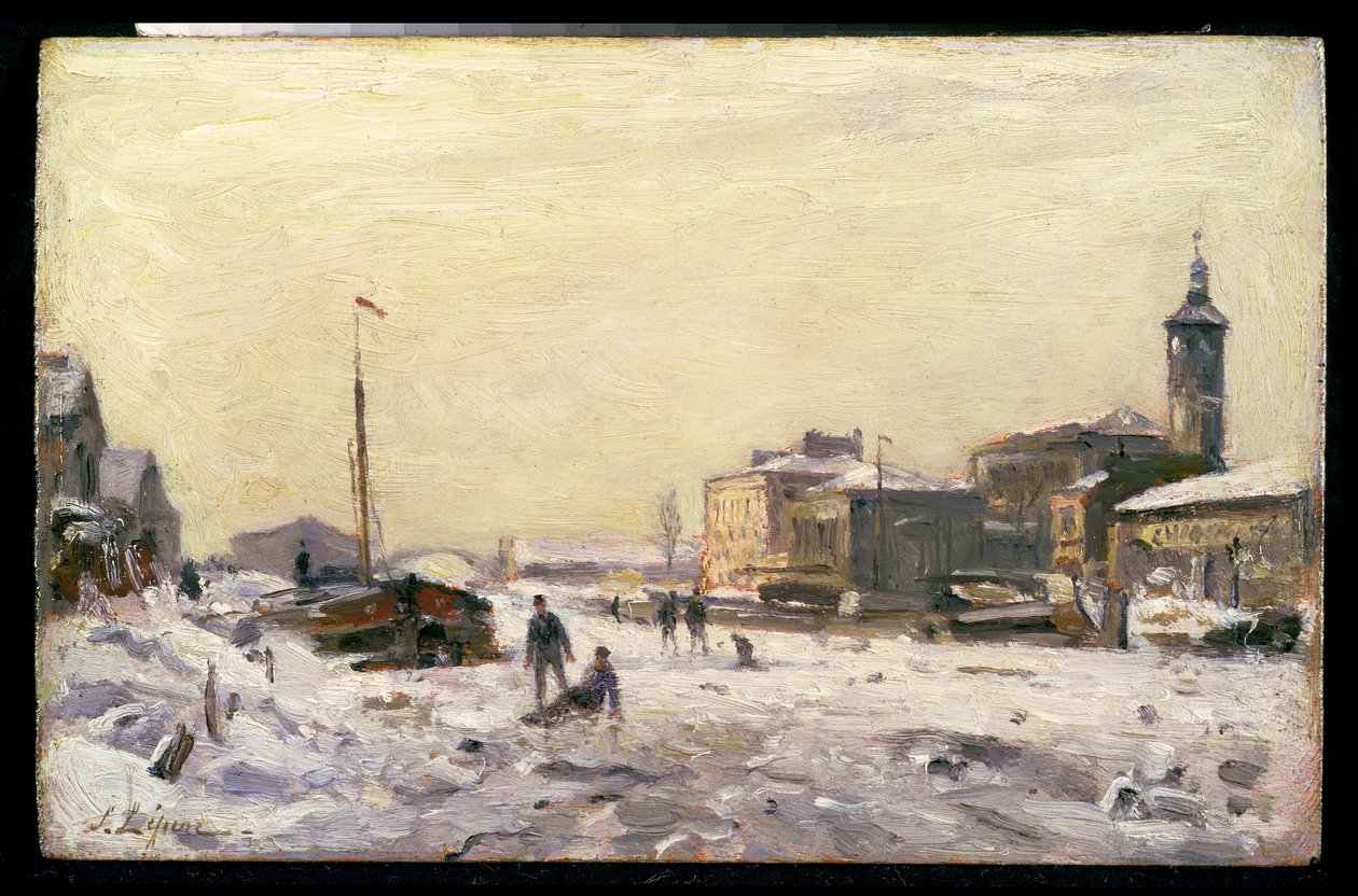 Jäätynyt kanava La Villettessä tekijältä Stanislas Victor Edouard Lepine